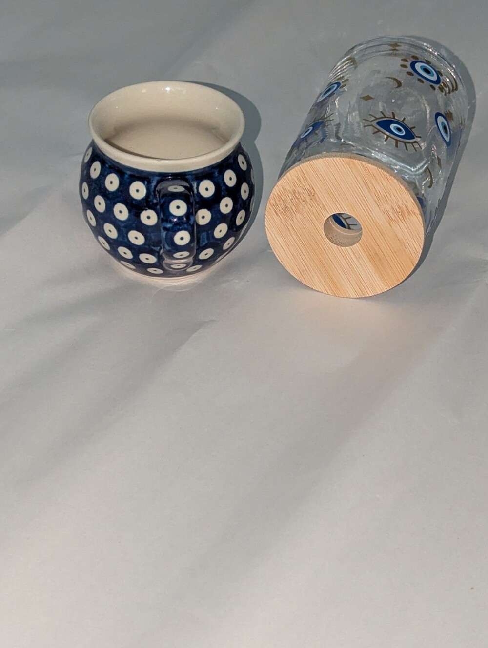 Blue Evil Eye Ceramic Mug & Evil Eye Glass Tumbler Bundle - Picture 2 of 4